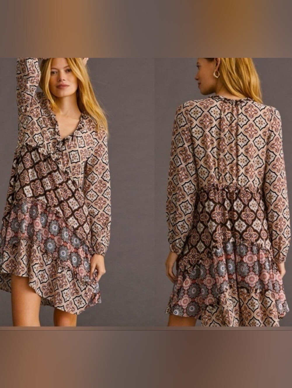 Anthropologie Tiered Mini Dress